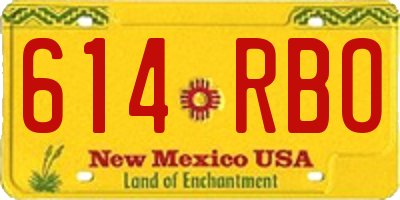 NM license plate 614RBO
