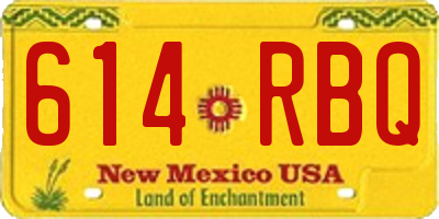 NM license plate 614RBQ