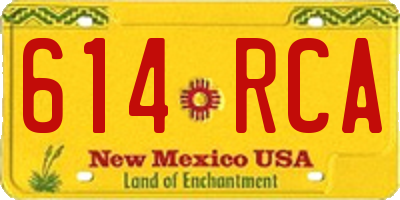NM license plate 614RCA