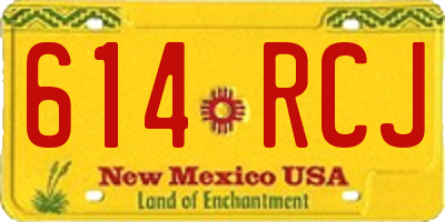 NM license plate 614RCJ