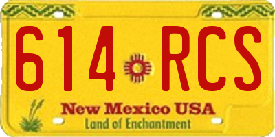 NM license plate 614RCS