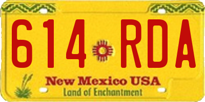 NM license plate 614RDA