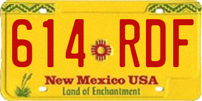NM license plate 614RDF