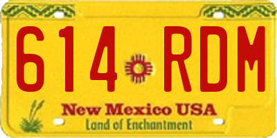 NM license plate 614RDM