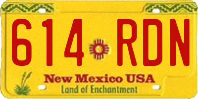NM license plate 614RDN