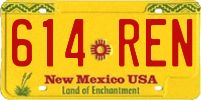 NM license plate 614REN