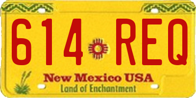 NM license plate 614REQ