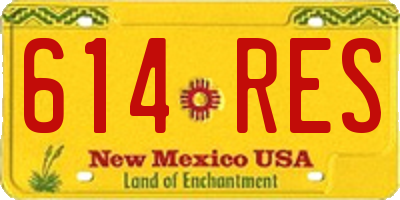 NM license plate 614RES