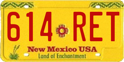 NM license plate 614RET