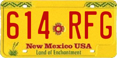NM license plate 614RFG