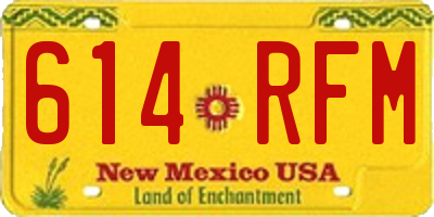 NM license plate 614RFM