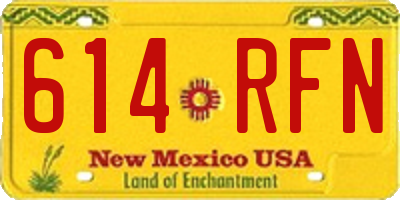 NM license plate 614RFN