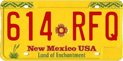 NM license plate 614RFQ
