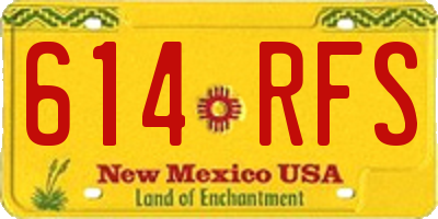 NM license plate 614RFS