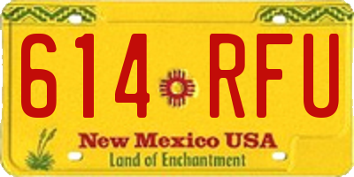 NM license plate 614RFU