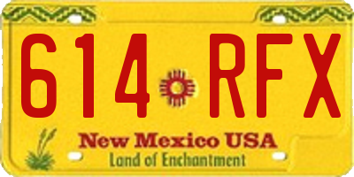NM license plate 614RFX