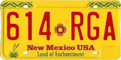 NM license plate 614RGA