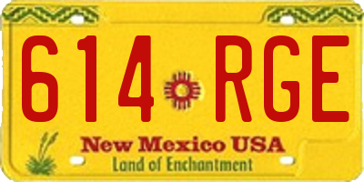 NM license plate 614RGE