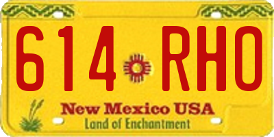NM license plate 614RHO