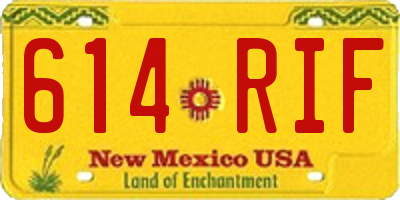 NM license plate 614RIF