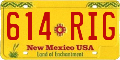 NM license plate 614RIG