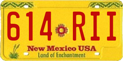 NM license plate 614RII