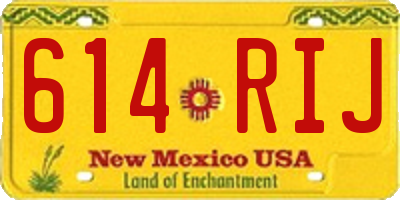 NM license plate 614RIJ