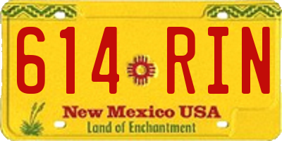 NM license plate 614RIN