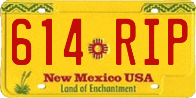 NM license plate 614RIP