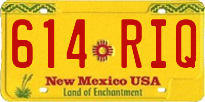 NM license plate 614RIQ
