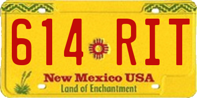 NM license plate 614RIT