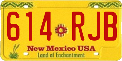 NM license plate 614RJB