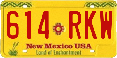 NM license plate 614RKW