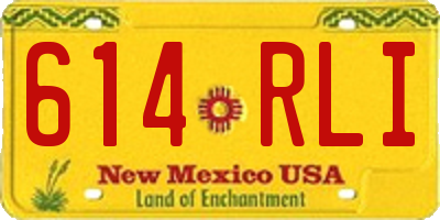 NM license plate 614RLI