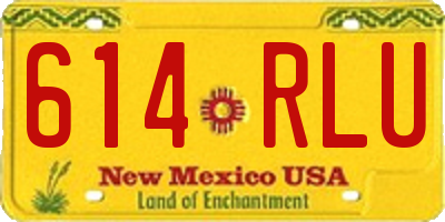 NM license plate 614RLU