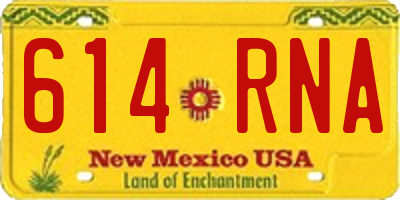 NM license plate 614RNA