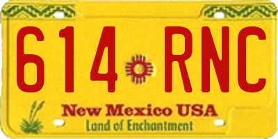 NM license plate 614RNC