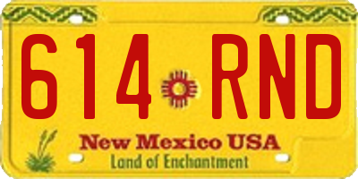 NM license plate 614RND
