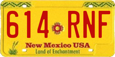 NM license plate 614RNF