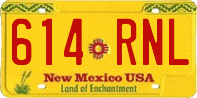 NM license plate 614RNL
