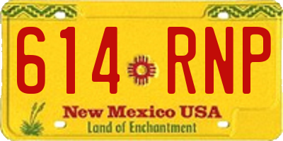NM license plate 614RNP