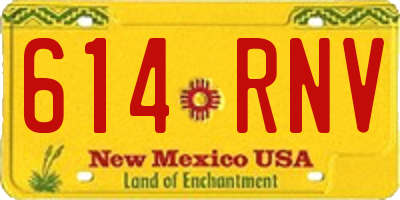 NM license plate 614RNV