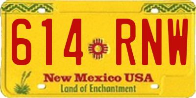 NM license plate 614RNW