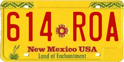 NM license plate 614ROA