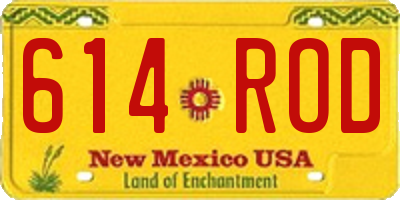 NM license plate 614ROD
