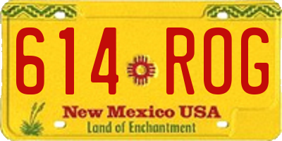 NM license plate 614ROG