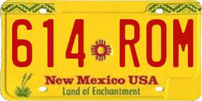 NM license plate 614ROM