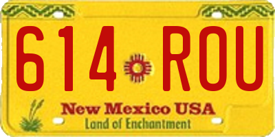 NM license plate 614ROU