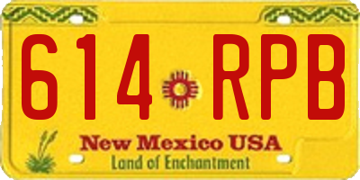 NM license plate 614RPB