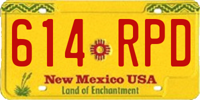 NM license plate 614RPD